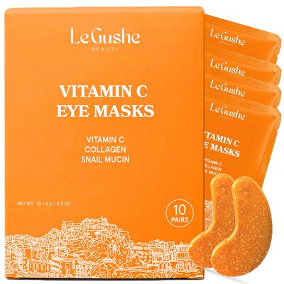 美国直邮LE GUSHE Vitamin C Eye Patches 维生素C黑眼圈浮肿眼膜