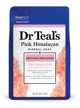 美国直邮Dr Teal's纯泻镁盐浸泡恢复补充粉红色喜马拉雅矿物质3磅