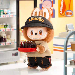 POPMART泡泡玛特LABUBU怪味便利店搪胶毛绒吊卡挂件WACKY MART