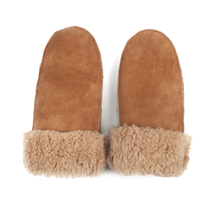 羊皮毛一体连指手套男冬季真皮加厚保暖摩托车情侣真羊毛手闷滑雪