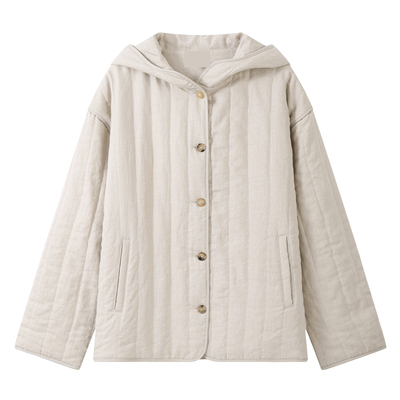 冬季女士加厚棉服纯汉麻夹桑蚕丝