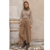 镰刀裤 冬季 女士棉弹力萝卜裤 有机棉弹力高腰加厚保暖后松紧带