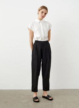 女士汉麻衬衣飞袖翻领17支纯汉麻砂洗吸湿透气抗菌抑菌夏季新款