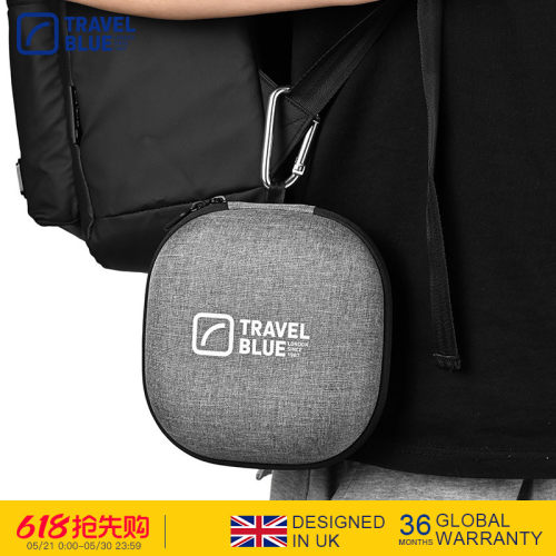 Travel Blue/蓝旅U型枕收纳盒 随身便携式圆形拉链轻便小巧颈枕盒