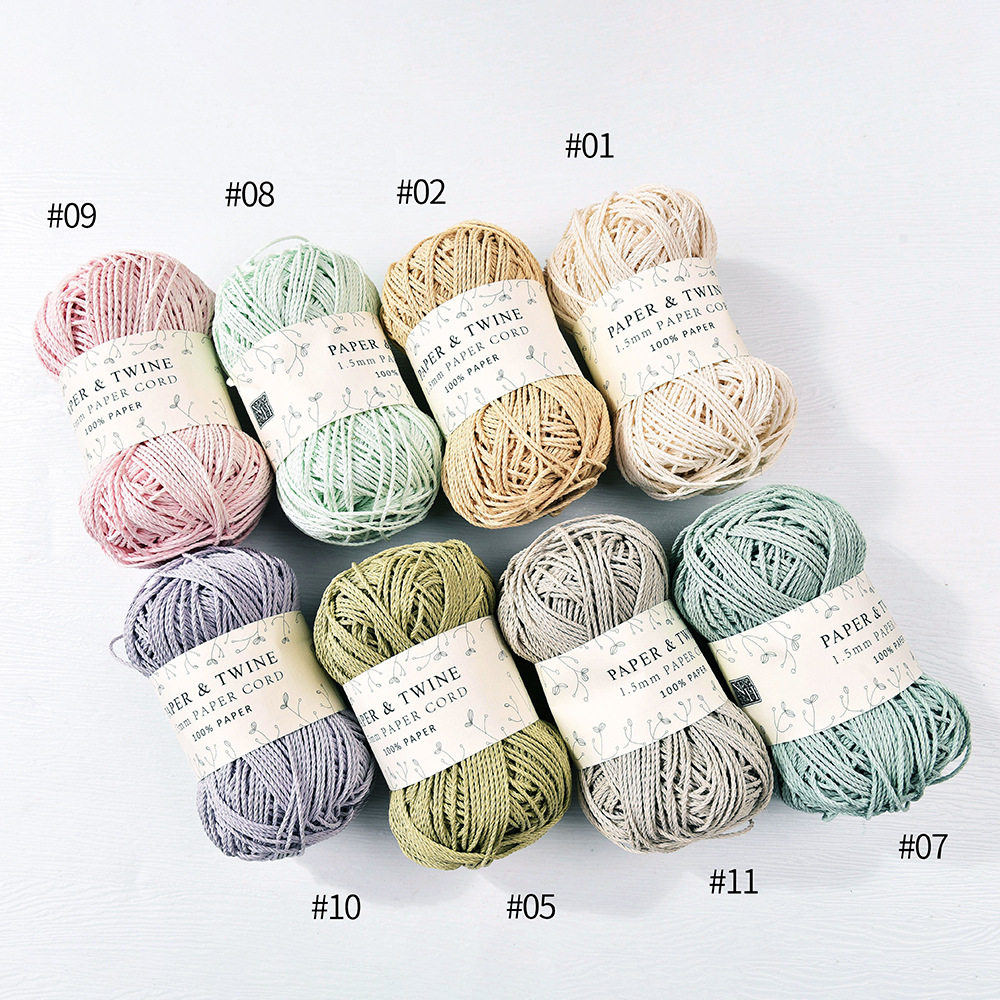跨境1.2mm手工纸线绳 DIY钩针90米毛衣材料包 多股编织扭绳毛线团,纺织面料/辅料/配套,纱线,淘宝优惠券,粉丝福利购,淘宝优惠卷
