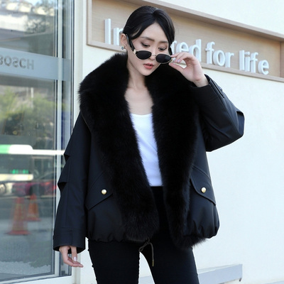 皮草外套派克服女2025新款短款羽绒内胆可拆卸狐狸毛领冬季年轻款