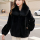 水貂毛皮毛一体短款 2025新款 毛绒水貂绒年轻款 环保皮草外套女冬季