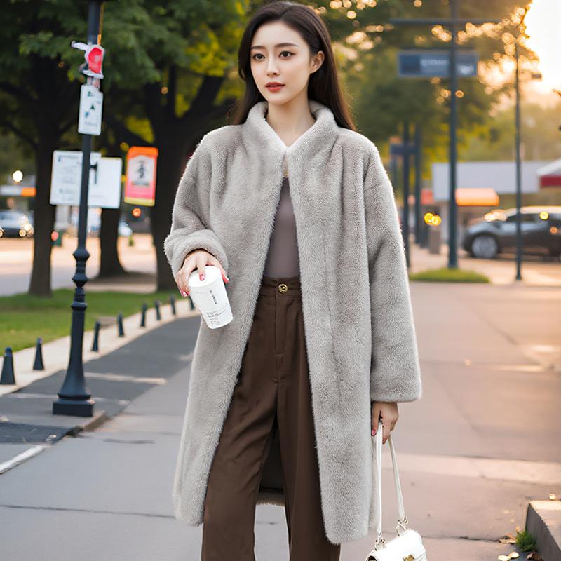 水貂绒皮草外套气质简约
