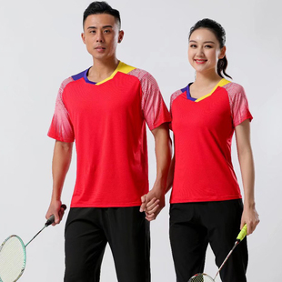 2025新款羽毛球服女夏速干短袖专业乒乓球排球服男款定制运动上衣