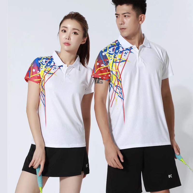 2025新款羽毛球服女装运动套装速干Polo领上衣乒乓球服男款短裤夏