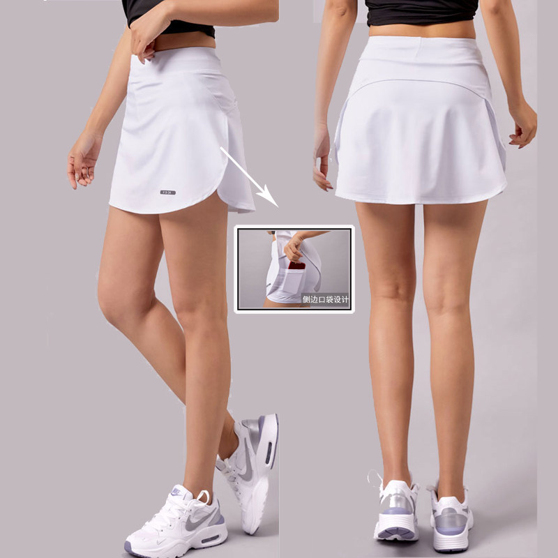 网球羽毛球服女夏季速干跑步短裙瑜伽健身透气半身运动裙裤假两件