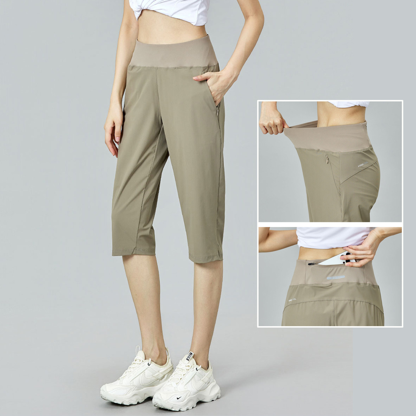 女运动七分裤夏季薄款2026新款冰丝透气速干高腰跑步健身休闲中裤