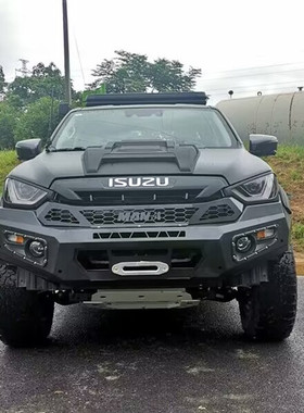 适用于2021年五十铃DMAX皮卡改装前杠竞技杠防撞杠后杠护杠带灯