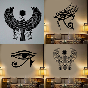 古埃及太阳神拉Ra贴画荷鲁斯之眼墙贴餐厅客厅墙面装饰贴纸复古风
