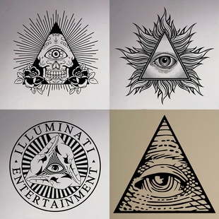 光明会标志贴画全视全知之眼贴纸Illuminati All Seeing Eye墙贴