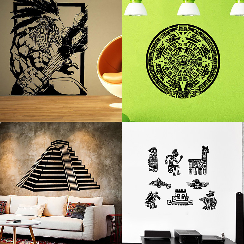 部落图腾贴画Maya玛雅Aztec阿兹特克人贴纸复古美洲土著墙贴自粘