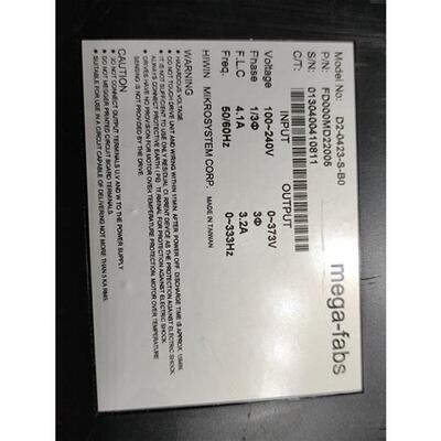 议价mega-fabs上银驱动器型号D2-0423-S-B0