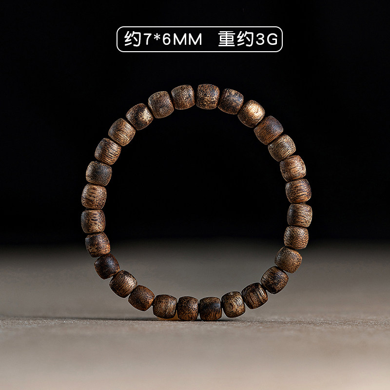 베트남 나트랑 녹색 AGARWOOD 팔찌 충실도 오래된 재료 체스 NAN AGARWOOD 부처님 비즈 여성과 남성 배럴 구슬 나무 팔찌