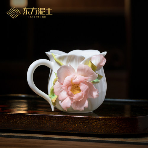【精致礼物】手工牡丹陶瓷花摆件
