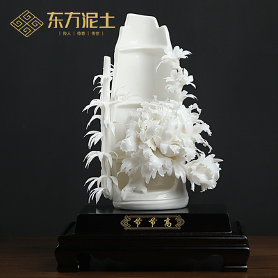 可定制德化白瓷非遗手工陶瓷节节高摆件乔迁送朋友高档礼物工艺品