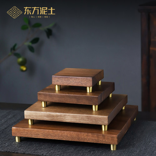 胡桃木黄铜佛像供奉加高底座