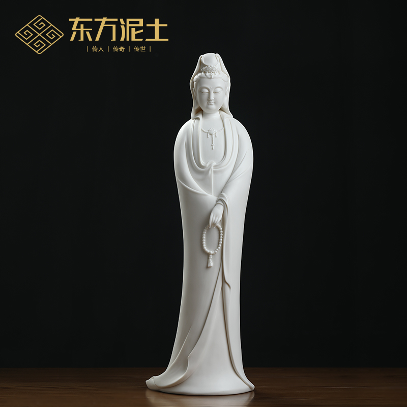 东方泥土《念珠观音》 陶瓷设计师林彬彬雕塑中式禅意工艺品摆件