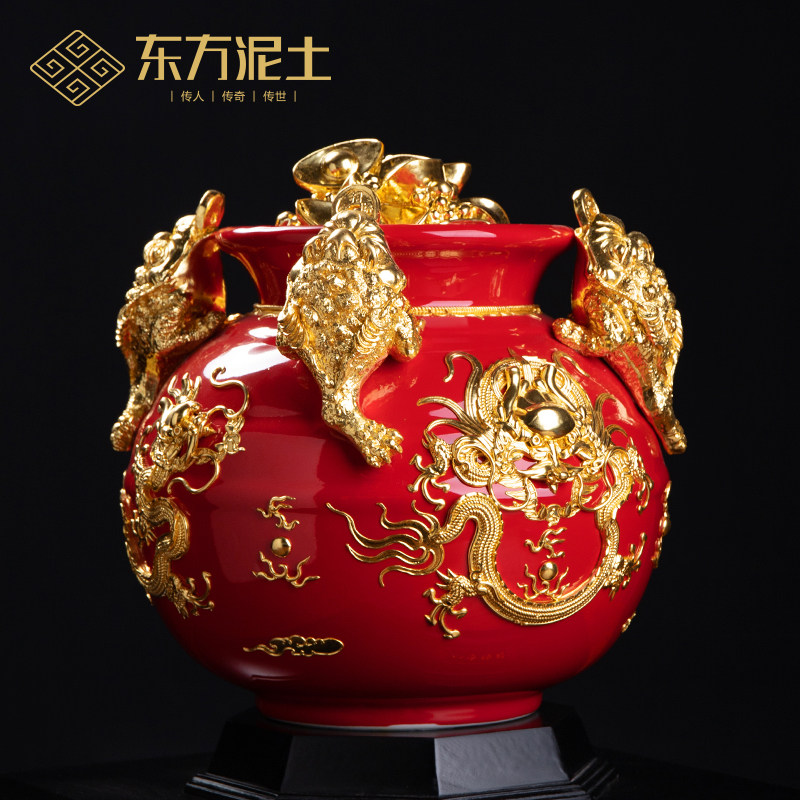 东方泥土八方纳财中式手工陶瓷