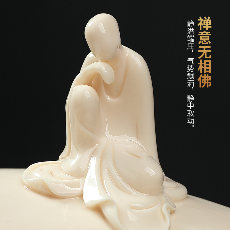 东方泥土《无为》陶瓷手工工艺品  省大师郑建忠作品客厅玄关摆件