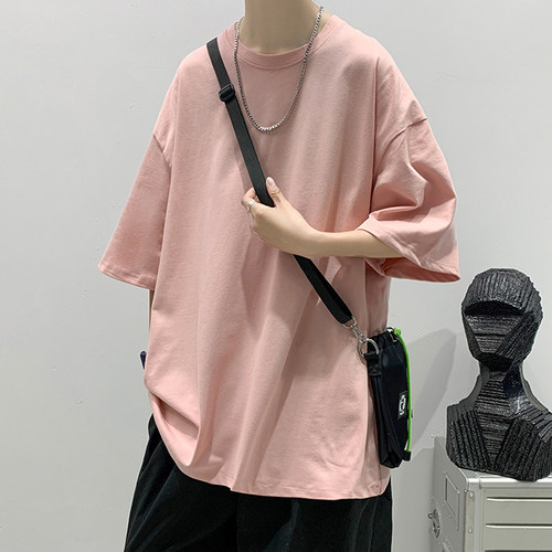 短袖休闲百搭男纯色T恤小衫