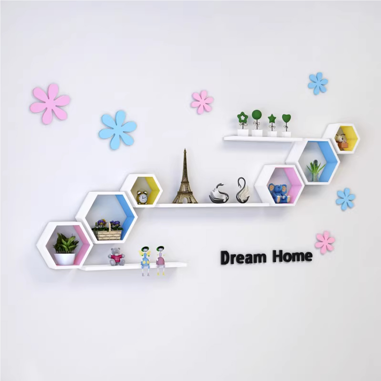 墙上置物架免打孔壁挂客厅装饰创意电视背景墙置物架悬壁卧室隔板