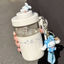 女办公室带茶隔直饮泡茶杯大容量学生 可爱玉桂狗玻璃杯子2025新款