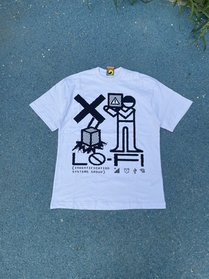 原D男新款美式街头潮牌低保真纯棉水洗抽象印花宽松休闲短袖T恤