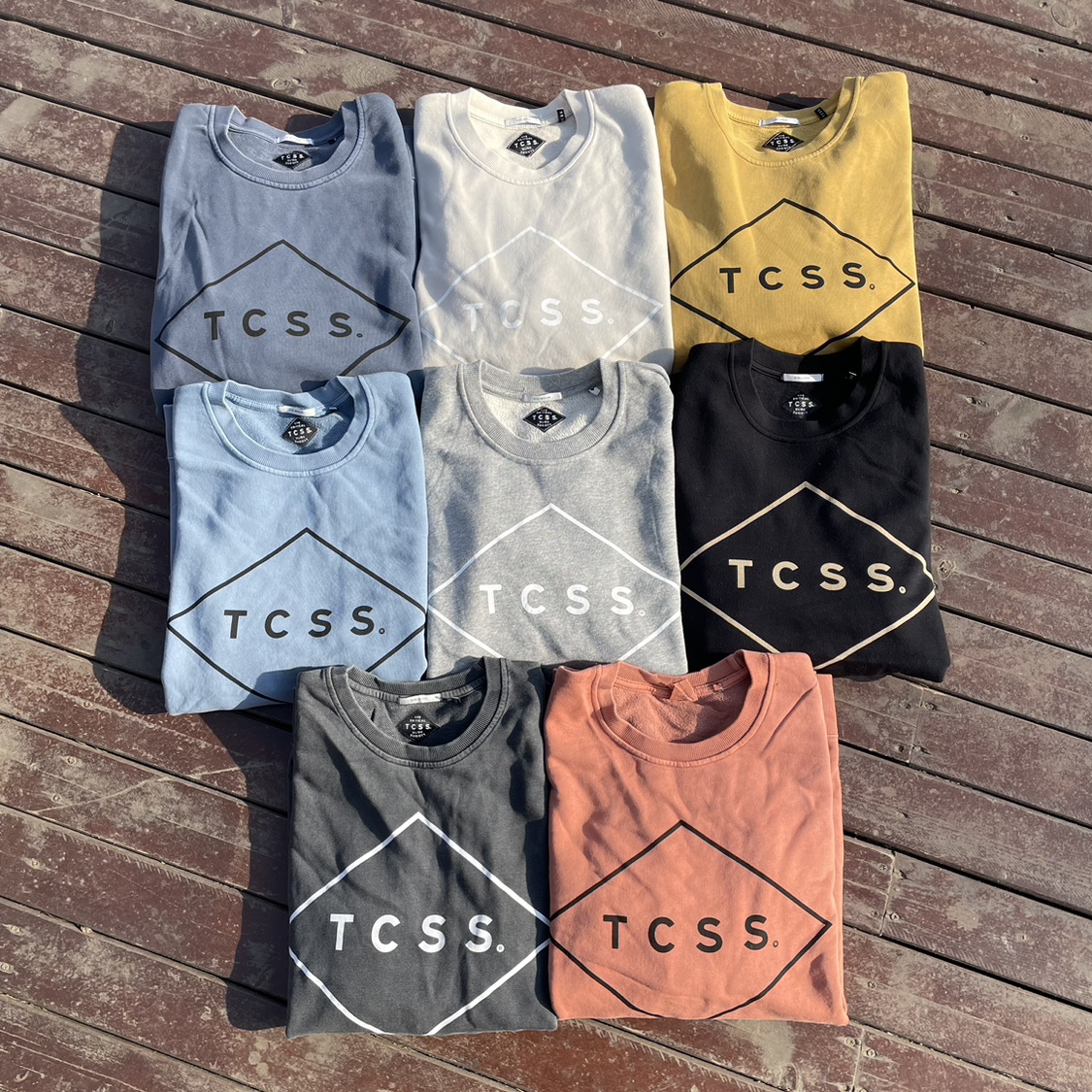 清货优惠原D澳洲冲浪滑板街头潮牌TSSS纯棉水洗直筒圆领套头卫衣