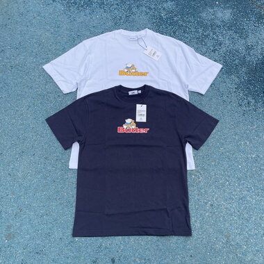 原D男新款美式街头复古潮牌BG纯棉水洗复古印花宽松滑板短袖T恤