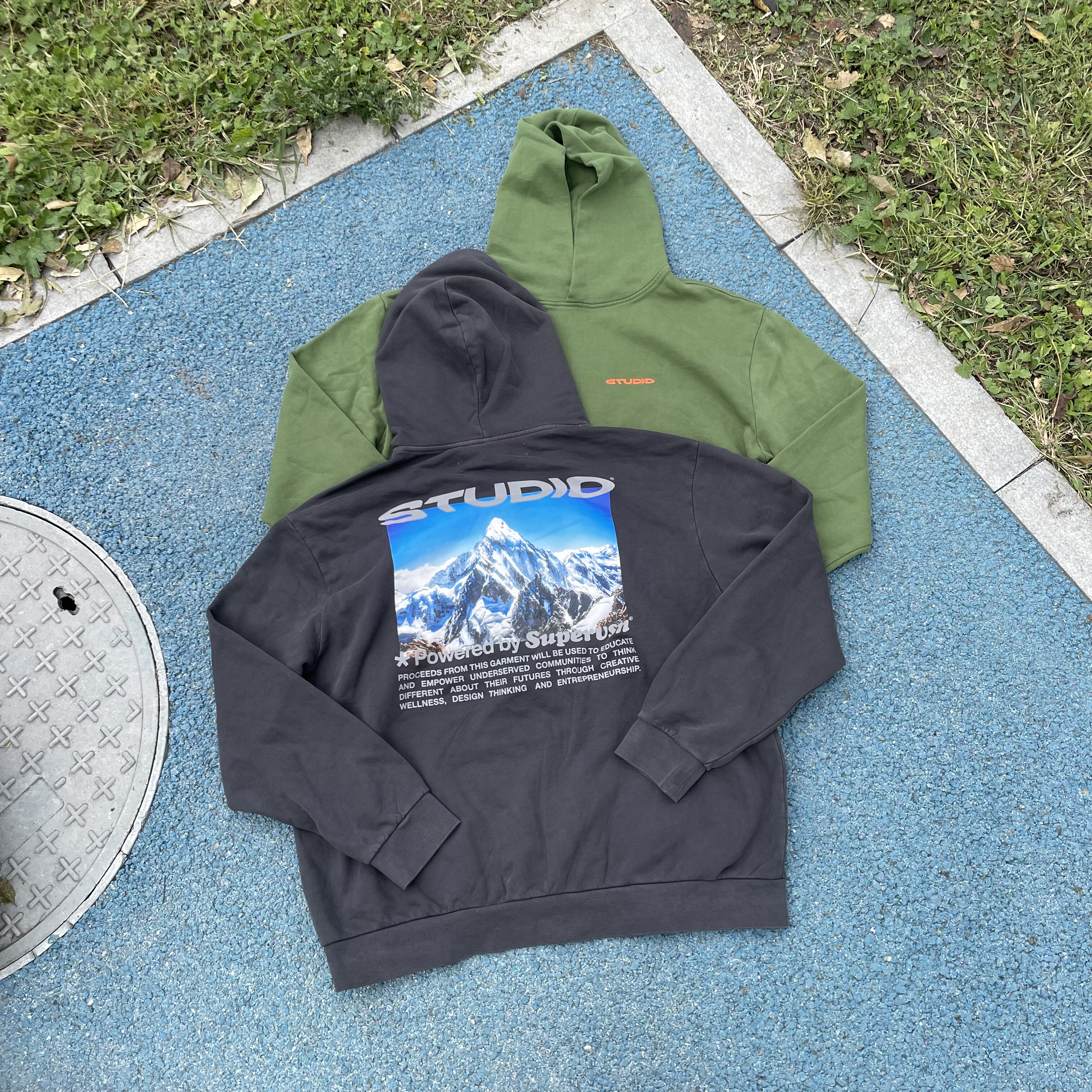 原D新款美式街头潮牌STD纯棉水洗加绒厚实复古宽松滑板卫衣帽衫