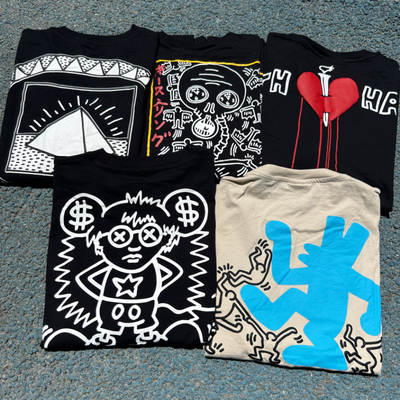 原D新款美式街头潮牌SP联名Keith Haring纯棉水洗宽松短袖T恤复古