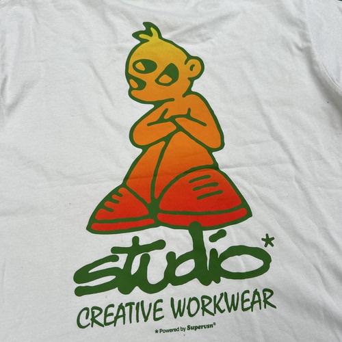 原D新款美式复古街头潮牌STUDIO创意印花宽松短袖滑板街舞T恤