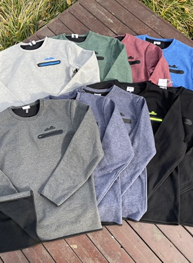 清货特价原D美式户外运动潮牌EL复合面料加绒侧拉链套头复古卫衣