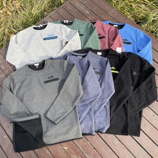 清货特价原D美式户外运动潮牌EL复合面料加绒侧拉链套头复古卫衣