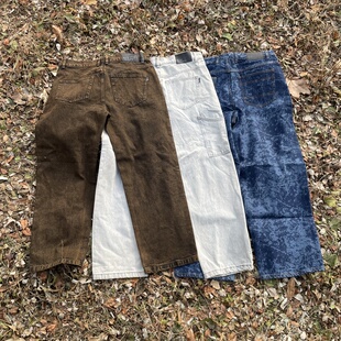 复古宽松滑板牛仔裤 街头潮牌BT纯棉水洗工装 Baggy 美式 原D新款