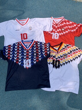 清货瑕疵男款美式街头潮牌Blockcore涤纶复古印花宽松国家队球衣