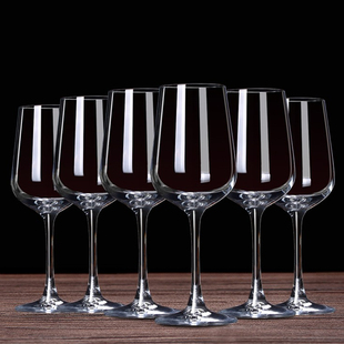 欧式 6只家用大号酒杯2个创意葡萄醒酒器玻璃高脚杯 水晶红酒杯套装