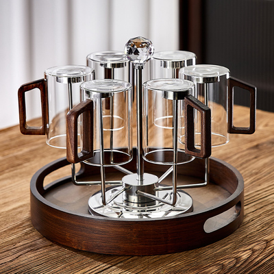 水杯套装家用高档待客茶杯新款玻璃杯客厅办公室绿茶杯子高级轻奢