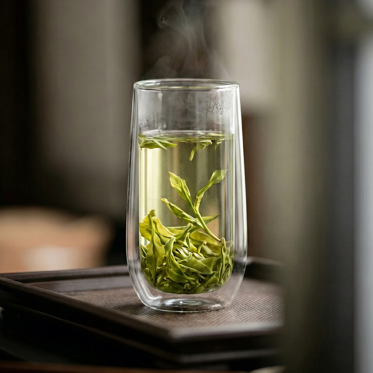 高档双层玻璃杯家用待客高硼硅耐热泡茶杯子喝绿茶咖啡果汁牛奶杯图片