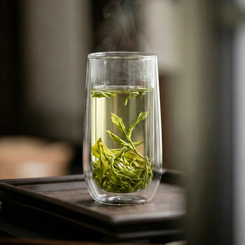 高档双层玻璃杯家用待客高硼硅耐热泡茶杯子喝绿茶咖啡果汁牛奶杯