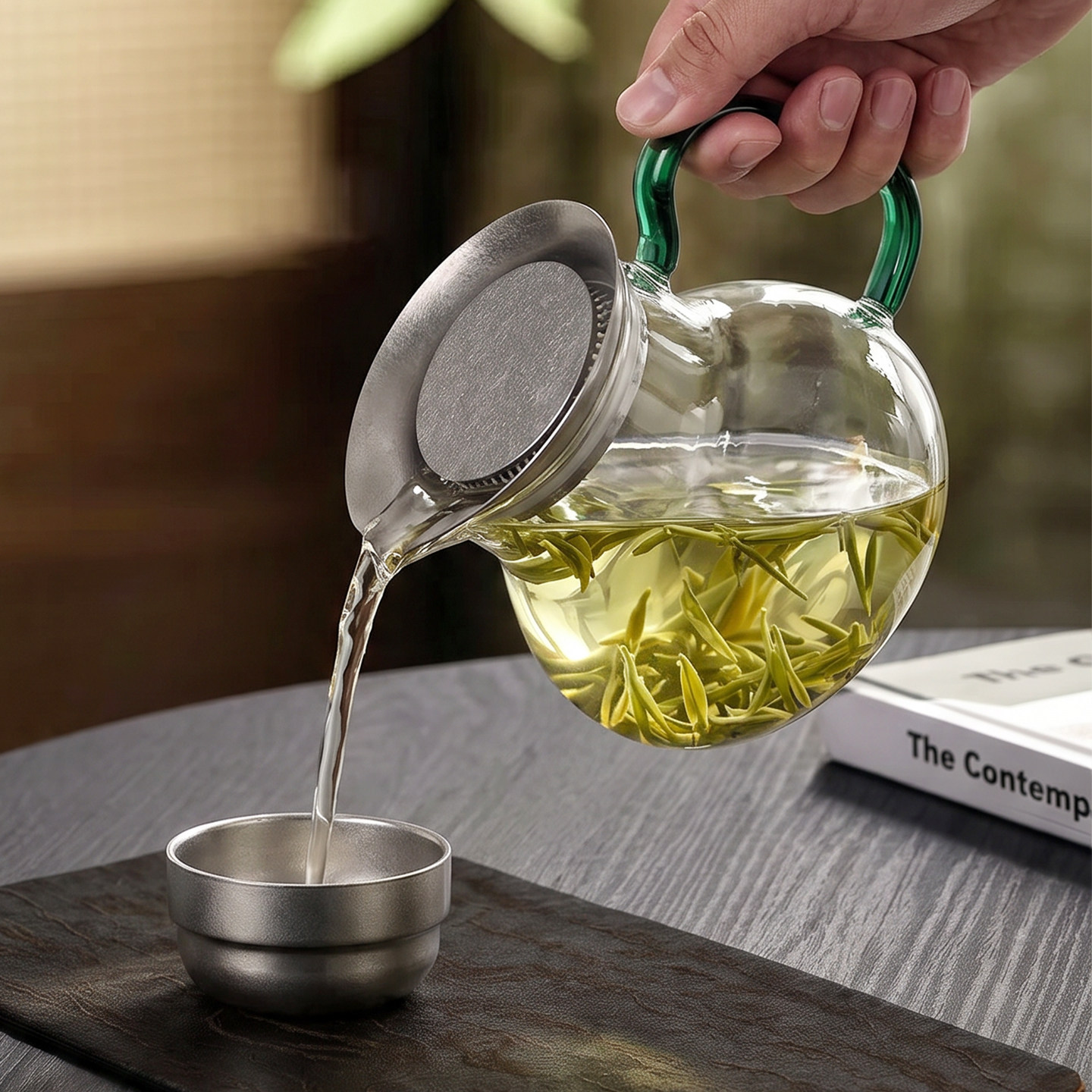 2026新款纯钛盖玻璃泡茶壶家用一体过虑茶水分离钛茶杯养生壶茶具图片