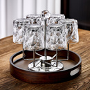 浮雕冰川玻璃杯水杯子家用待客喝水套装 高级感轻奢红啤洋酒泡茶杯