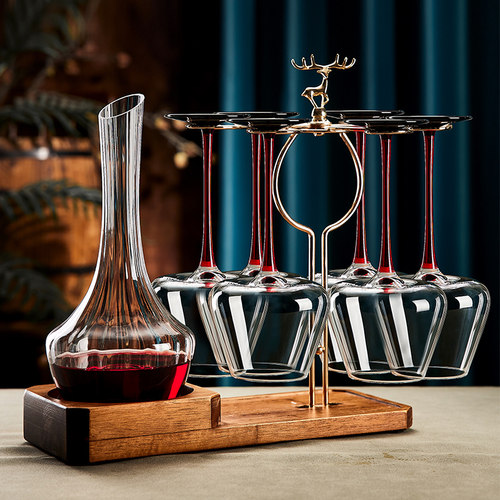 轻奢高档红酒杯套装高级感家用水晶红酒醒酒器高脚杯葡萄酒杯送礼