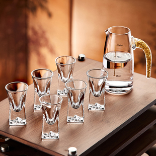 白酒杯家用二两分酒器shot杯套装 酒盅轻奢高档酒具小子弹杯一口杯