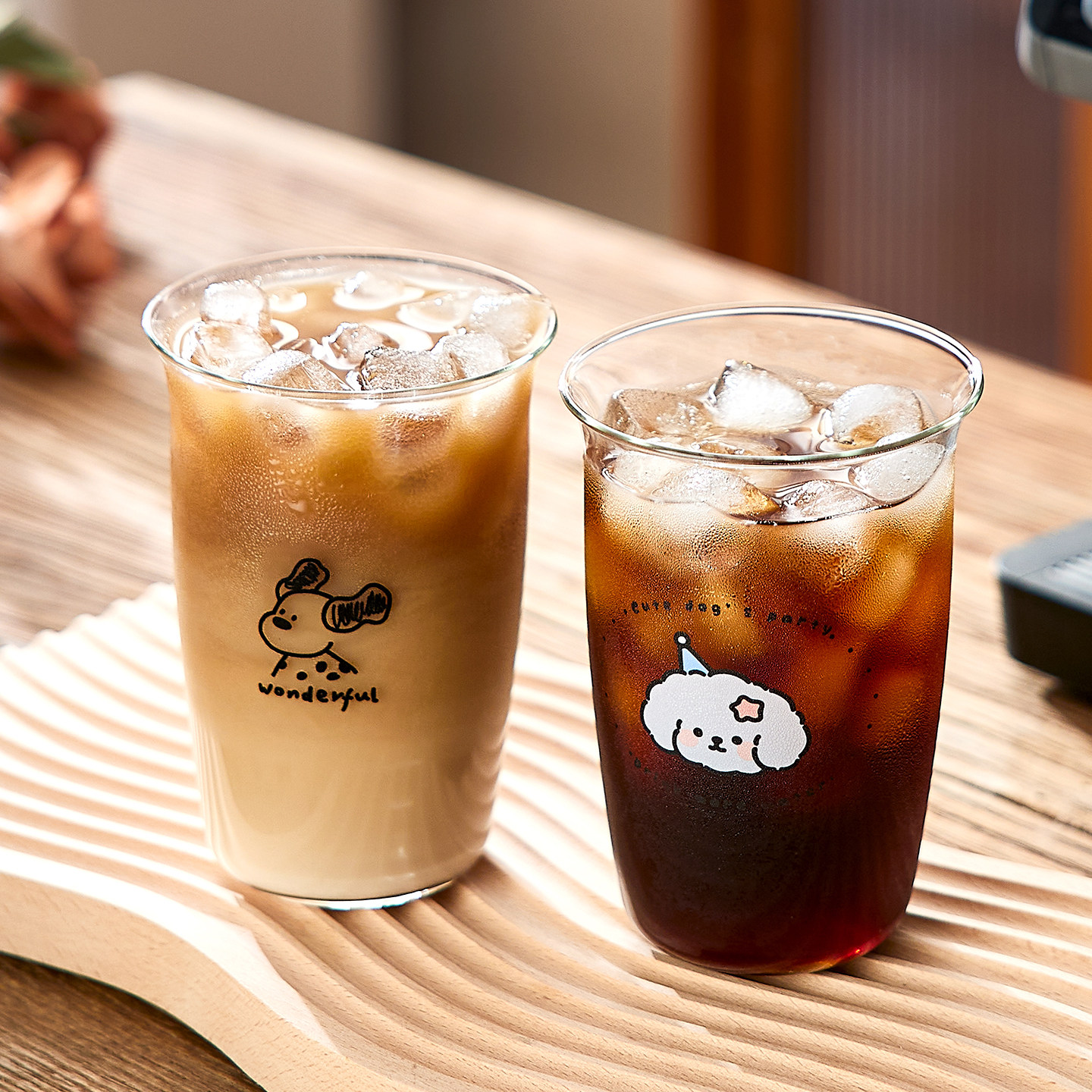 高颜值ins风高硼硅玻璃杯咖啡杯果汁杯子牛奶杯家用喝水杯啤酒杯图片
